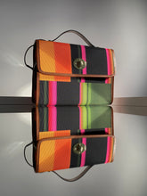Load image into Gallery viewer, Black, Orange, Green Sliding Stripes Waterproof Canvas Bag