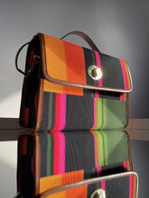 Load image into Gallery viewer, Black, Orange, Green Sliding Stripes Waterproof Canvas Bag