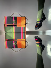 Load image into Gallery viewer, Black, Orange, Green Sliding Stripes Waterproof Canvas Bag