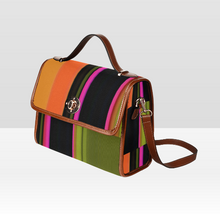 Load image into Gallery viewer, Black, Orange, Green Sliding Stripes Waterproof Canvas Bag