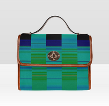 Load image into Gallery viewer, Blue Green Slider Stripes Waterproof Canvas Bag