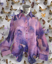 Load image into Gallery viewer, Purple Rhododendron Silk/Cotton Shirt