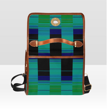 Load image into Gallery viewer, Blue Green Slider Stripes Waterproof Canvas Bag