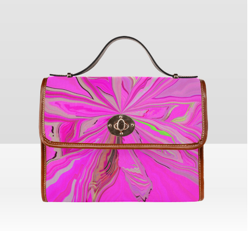 Pink Star Splatter Waterproof Canvas Bag