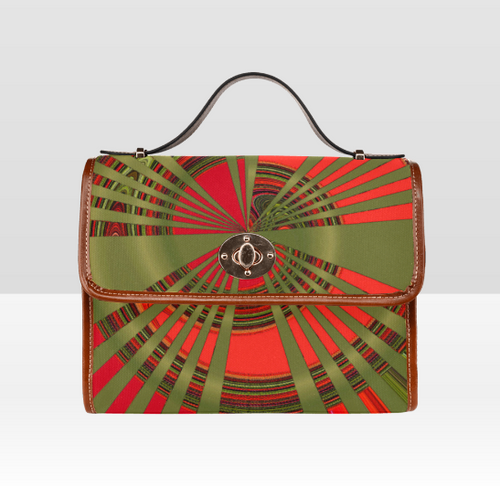 Red Pelagonium Pin Wheel Waterproof Canvas Bag