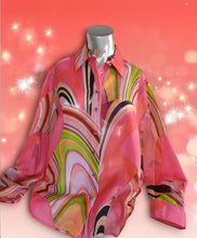 Load image into Gallery viewer, Retro Watermelon Heart Silk/Cotton Shirt