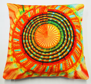 Orange Spin Wheel Cushion Cover