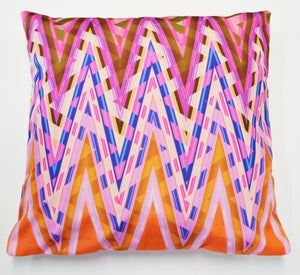 Orange/Pink Zig Zag Cushion Cover
