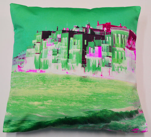 Mykonos, Green Little Venice Cushion Cover