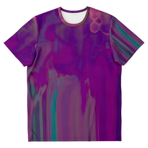 Purple Splatter, Coloured Streaks Unisex Tee Shirt