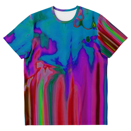 Aqua Splatter, Coloured Streaks Unisex Tee Shirt