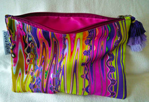 Psychedelic pink cosmetic pouch