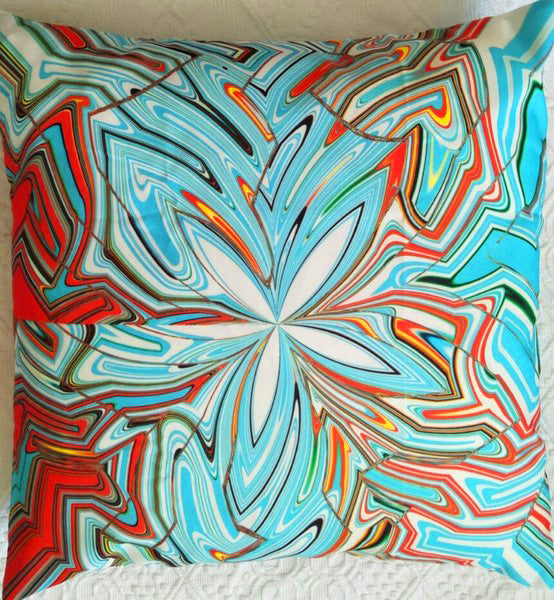 Blue Fractured Star Cushion Cover