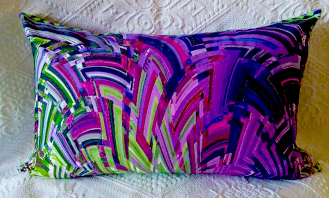 Green/Purple Art Deco Delight Cushion Cover
